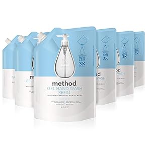 Method Gel Hand Soap Refill, Sweet Water, 34 Ounce (Pack 6)