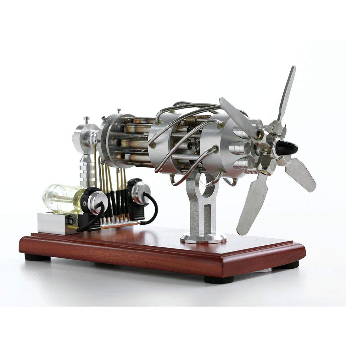 FenglinTech 16 Cylinder Hot Air Stirling Engine Kit Educational Toy for Adults - Swash Plate