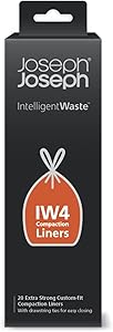 Joseph Joseph 30027 Intelligent Waste IW4 Compaction Bin Liners for Titan 8 gallon / 30 liter, Pack of 20, Black