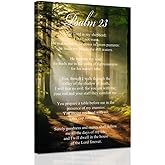 ZXHYWYM Christian Canvas Wall Art Psalm 23 Painting Bible Verses Pictures Scripture Wall Decor Inspirational Prints for Home Bedroom Decor Framed (12" x 18")