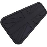 Motorcycle Fuel Tank Protector Pad - Black Rubber Knee Pad Stickers for Center Tank, Universal Gas Tank Protection, Durable Vintage-Style Design