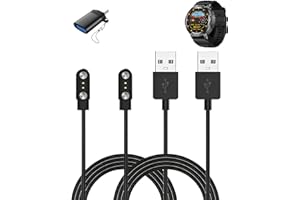 Oshmirian 2Pcs Charger Cable for LIGE EF5 1.43inch Smartwatch – Durable Black Charging Cord with Protective Design,Includes U