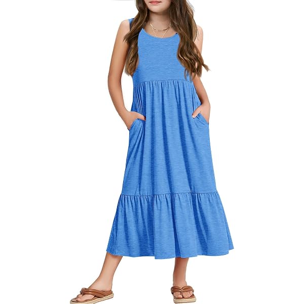 cute casual dresses for 12 year olds Guitiannn Kids Dress Off Shoulder Casual Summer Princess Dresses A-line Dress Tween Outfits for Girls 7-8 Years, Girl's, Green