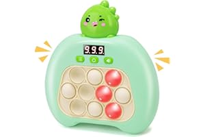 AFLUODN Fast Push Pop It Game Light Up Fidget Toy for Kids Adults, Electric Handheld Game Quick Push Sensory Toys Puzzle Game Machine, Stress Relief Party Favors Birthday Popit Game Gift for Boys Girls