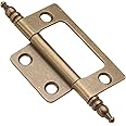 Hickory Hardware P8294-AB Self Mortise Collection Flush/Full Inset Hinges for Face Frame Cabinets - Free Swinging Self-Closing Hinge - Easy Installation - Antique Brass Finish, Pack of 1 Pair