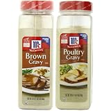 McCormick Gravy Mix Value Bundle - 2 Items- McCormick Brown Gravy, 21 Ounce and McCormick Poultry Gravy 18 Ounce