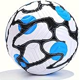 TRIKLOVPO Wear-Resistant PU Soccer Ball, Size 5 Machine-Stitched Soccer Ball, Teens & Adults,Training & Match Use Ball,Festival Gift Ball(1 Ball, 1 mesh Bag, 1 air Pump, 1 inflat Needle)