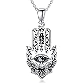 MEIDERBO Protection Necklaces Hamsa/Evil Eye/Lotus Flower/Ankh/Eye of Horus/Elephant/Yin Yang Necklace Amulet Spiritual Jewelry Pendant Gifts for Women Men