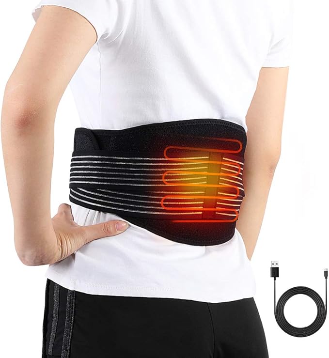 Haofy Electric Heating Waist Belt Wrap, Lower Back Waist Heating Belt