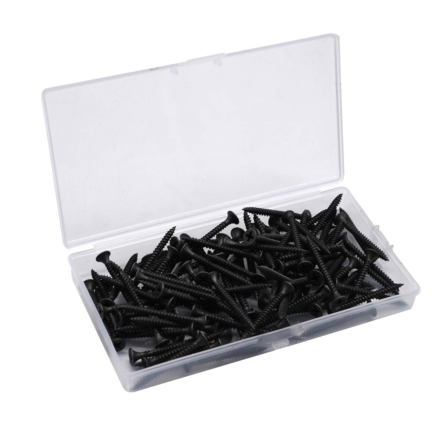 YOFASEN Gypsum Board Screw - 200 Pcs Black Carbon Steel Pan Head Self Tapping Screws, 3.5 * 25mm, M3.5 * 25(200 Pcs)