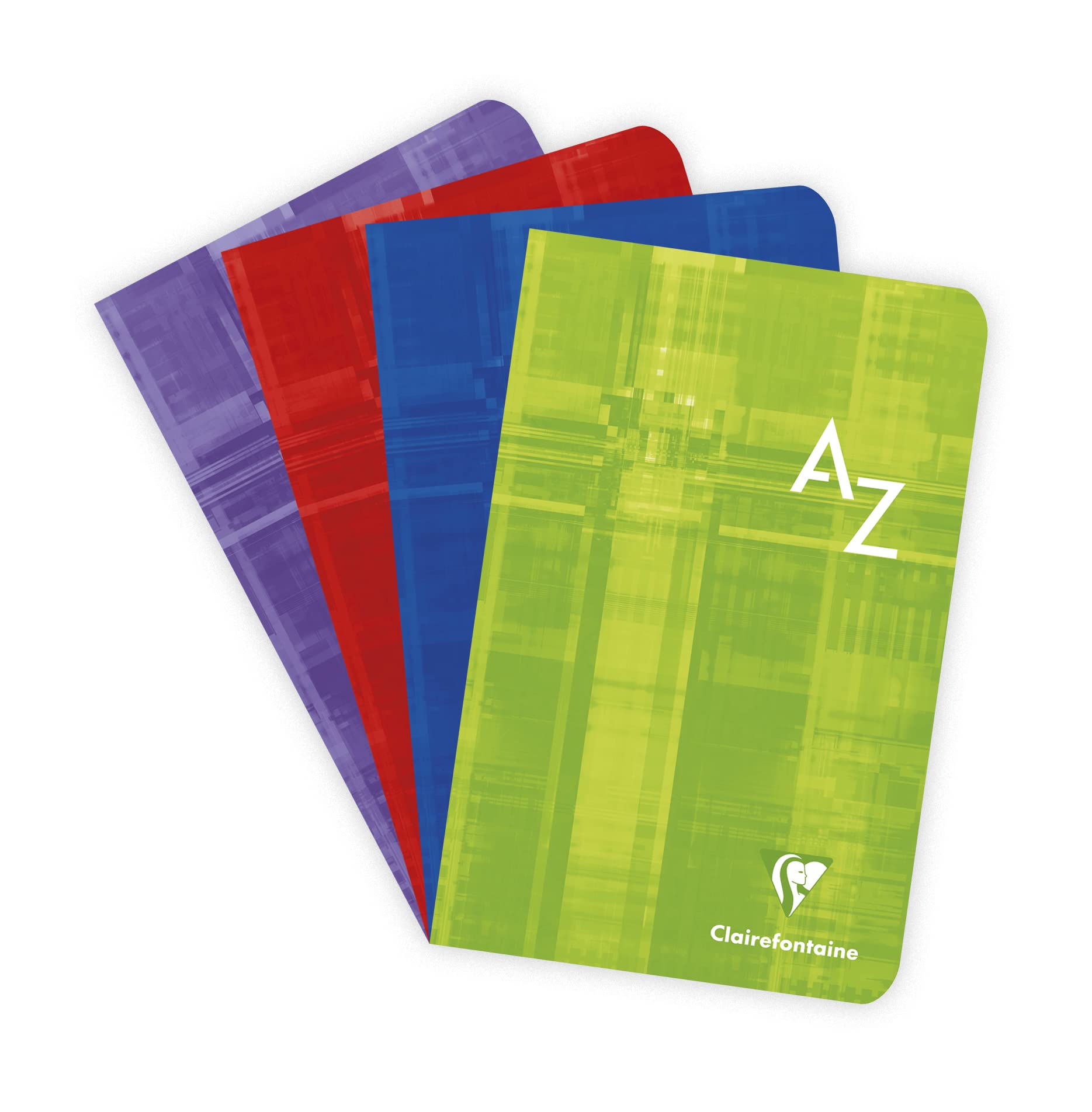 Clairefontaine 3608C - One Stapled Alphabetical Index - Dimensions: 11x17 cm - 96 Seyes Ruled Pages - 90 g White Paper - Random Colour Laminated Card Cover