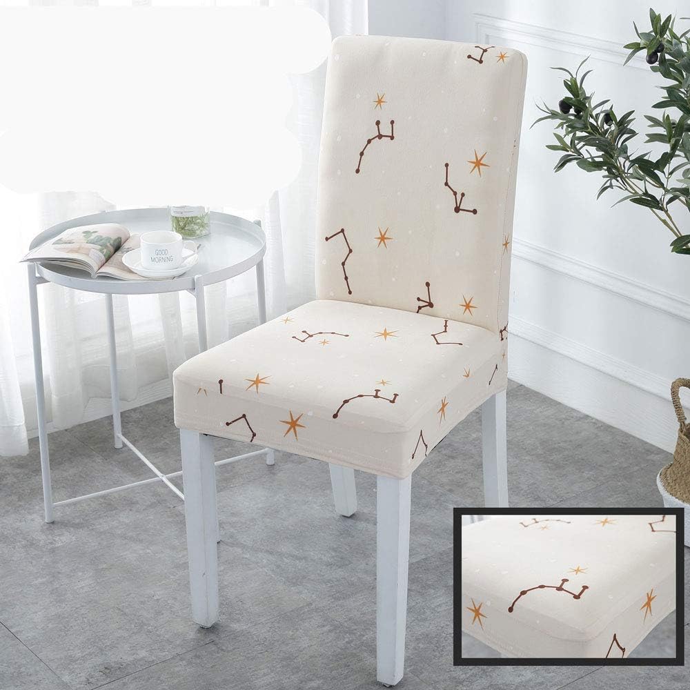 Upone Set of 2 Dining Chair Covers, Stretch Spandex Dining Room Protector Slipcovers (Star map)