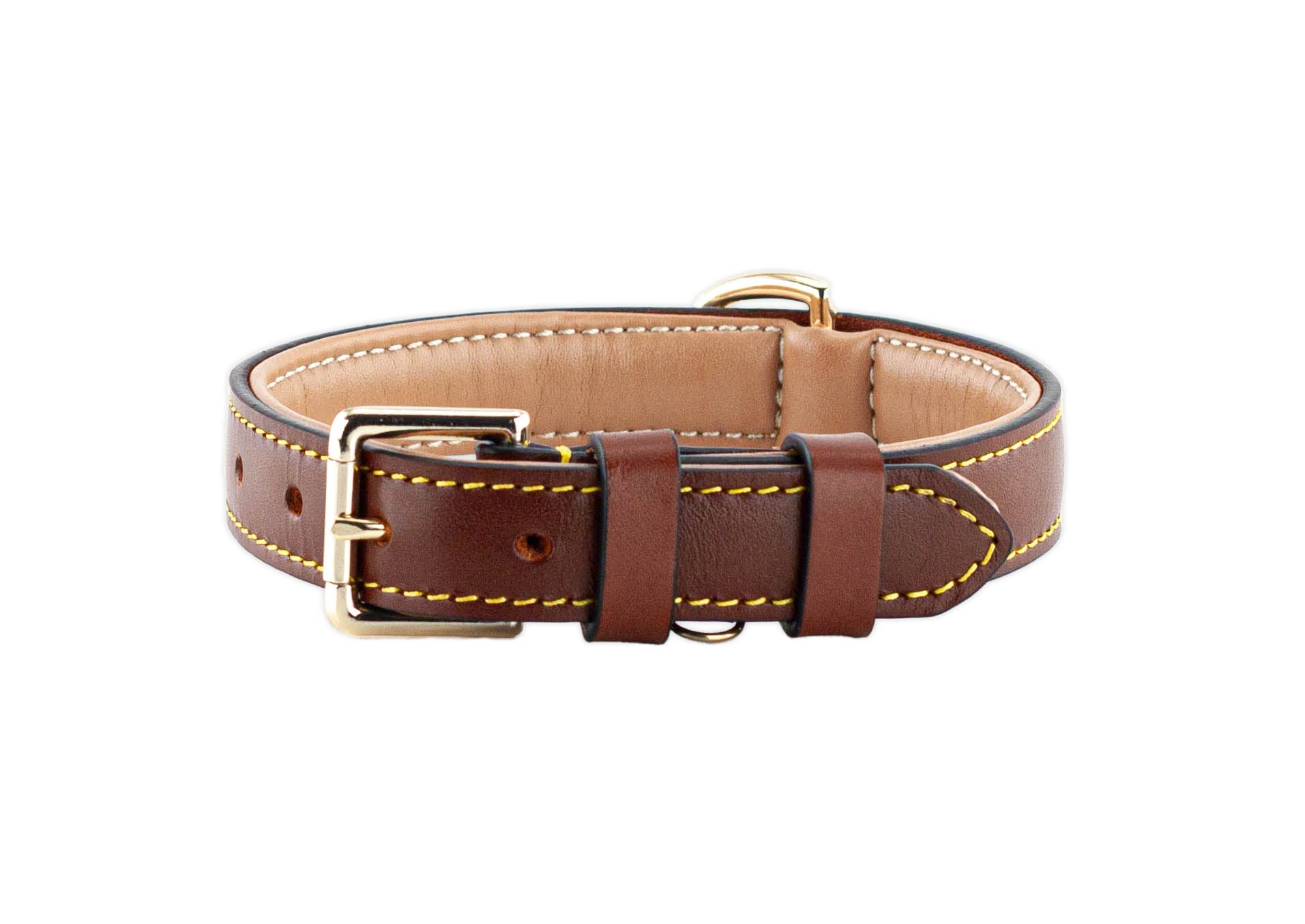 Brute Strength Leather Dog Collar Brown M 36-43 cm