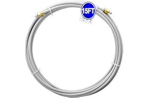 PURENAT PEX Refrigerator Water Line - 15FT Ice Maker Tubing with 1/4" Compression Fittings，Flexible Hose For Potable Drinking Water