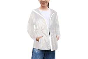 MODAFANS Girls Boys Rain Jacket Lightweight Waterproof Hooded RainCoats Windbreaker for Outdoor 4-13year