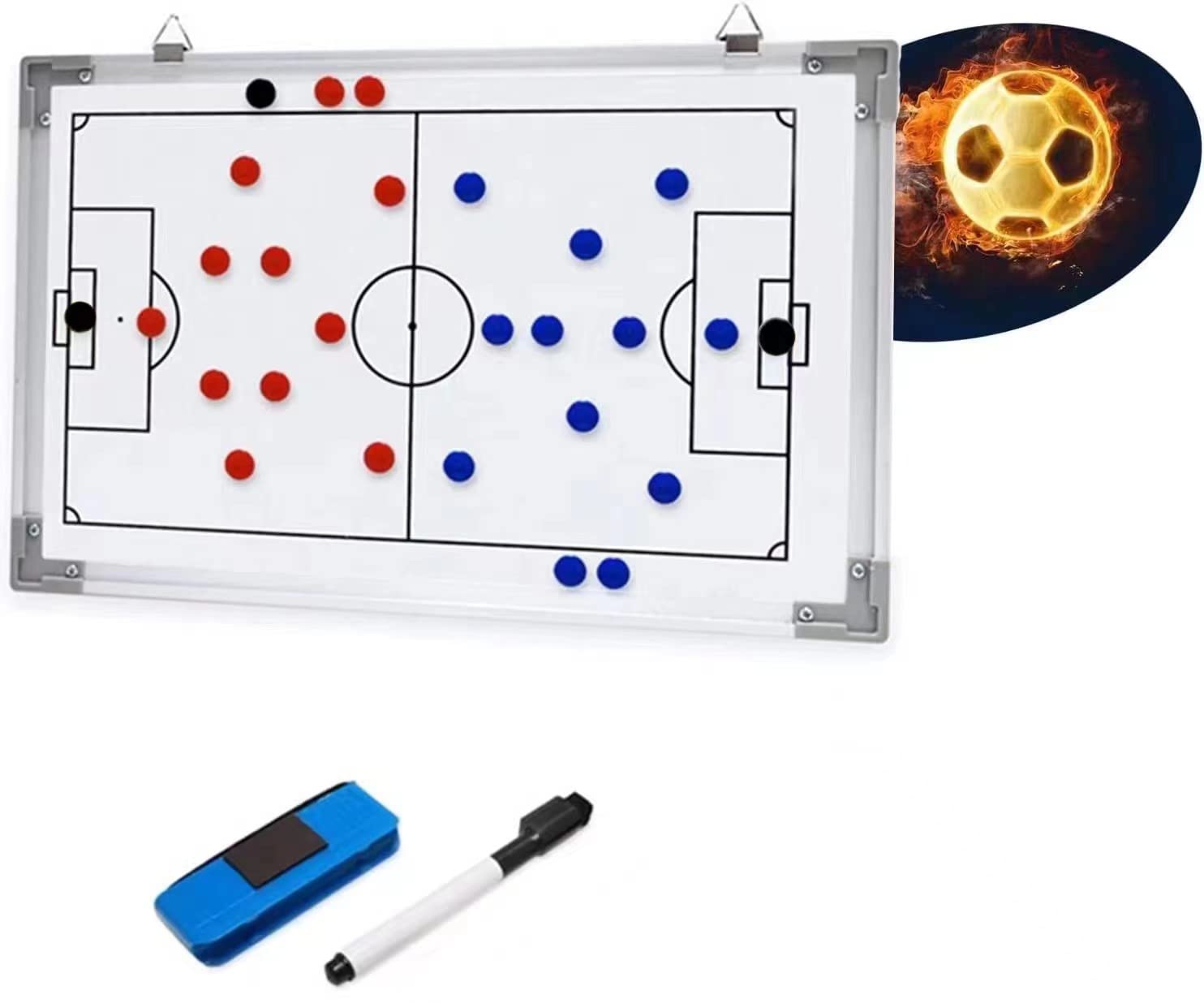 BWKJMY Football Coaches Tactical Board, 45x30 cm Football Reversible Magnetic Tactic Coaching Board Manager Coach Tactics Board Training Assistant Equipment