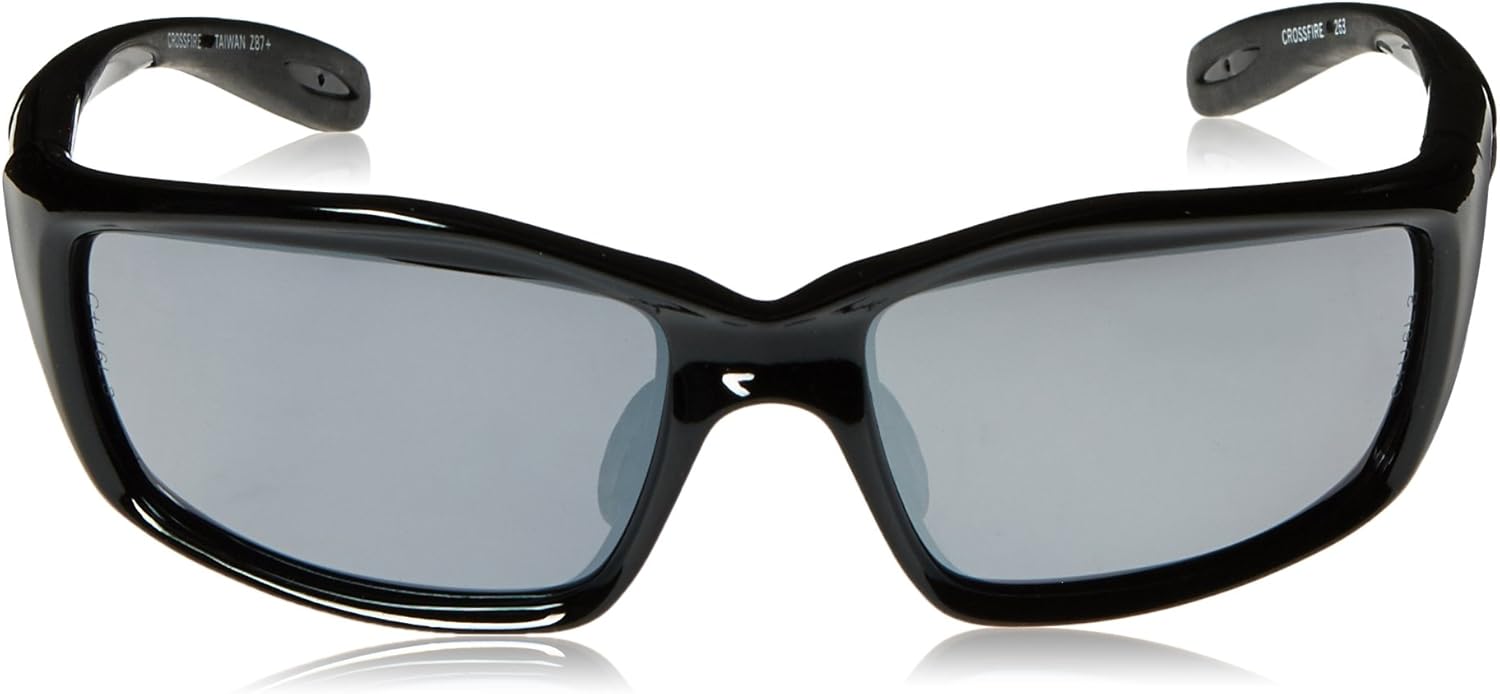 Crossfire 263 Infinity Premium Safety Glasses, Silver Mirror Lens - Shiny Black Frame : Sports & Outdoors