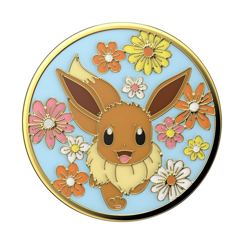 PopSockets: PopGrip - Expanding Stand and Grip with a Swappable Top for Smartphones and Tablets - Pokémon - Floral Eevee Enamel — image 1