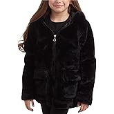 URBAN REPUBLIC Girls Fur Coat - Long Sleeve Soft Plush Teddy Coat Faux Fur Jacket for Girls with Hood and Pockets
