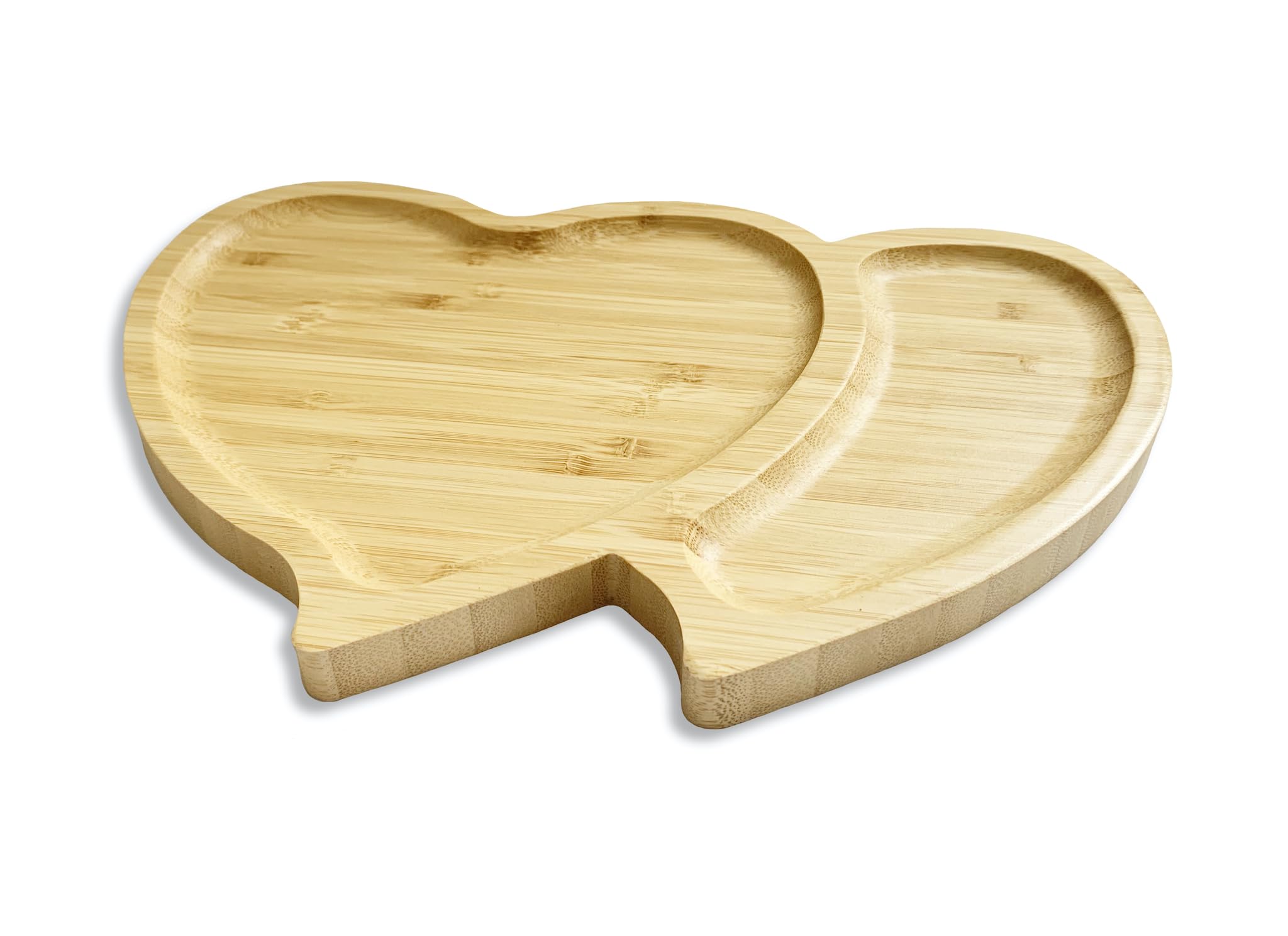 Ecowonder Heart Shape Natural Bamboo Serving Tray Multifunctional Heart Shaped Food Serving Tray