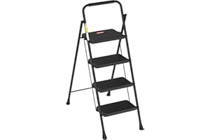 HBTower Step Ladder, Step Stool Foldable for Adults with Wide Anti-Slip Pedal, Lightweight 4 Step Ladders for Home