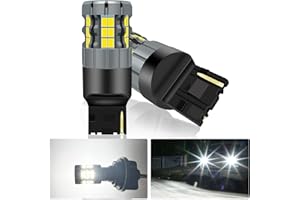 UPXSXT 2Pcs 7440 LED Reverse Light Bulb White, 7440A 7441 7440NA WY21W T20 CANBUS Error Free Anti Hyper Flash Car Replacement Bulb for Rear Fog Light Super Bright 30-SMD 25W 4000LM