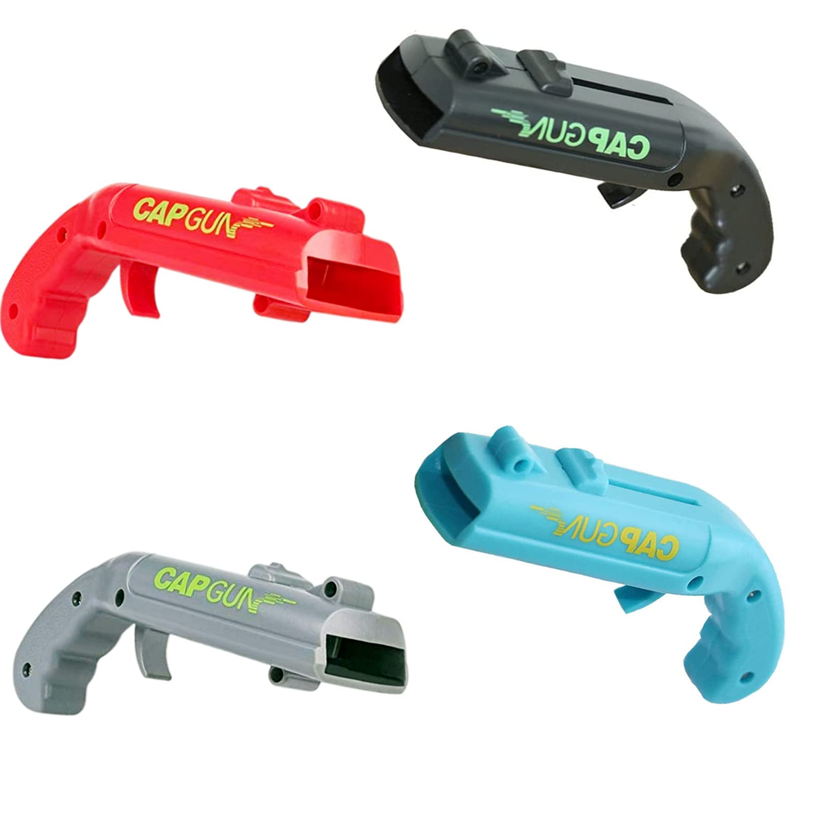 Beer Bottle Opener Cap Gun,4Pcs Bottle Top Gun Beer Opener,Funny Cap Gun Bottle Opener Launcher Shooter Beer Openers-Shoots Over 5 Meters for Bar Home Party Drinking Game Christmas Gifts