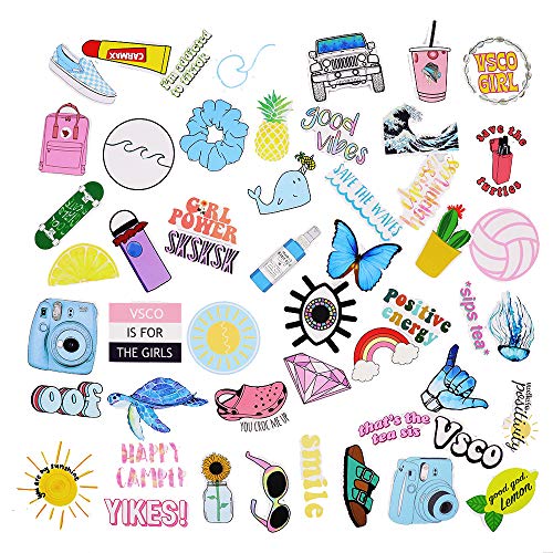 JOINBO 100 Pcs Not Repeating The Stylish Fresh Cute Waterproof Vsco Stickers, which is a Must-Have Material for Vsco Girls, Suitable for Tablets, Skateboards, Mobile Phones, Kettles, Luggage, Outdoor - Thumbnail 2