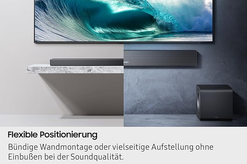 HW-QS710GF Q-Series 3.1.2-Kanal-Soundbar für Fernseher, TV-Lautsprecher mit kabellosem 6,5"-Subwoofer, Kabelloses Dolby Atmos und DTS:X, SpaceFit Sound, Q-Symphony