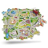 Perfect Life Idea Fire Engine Vehicle Puzzle Track Play Set - Battery Operated Toy Themed Style Vehicle Runs on Interchangeable Puzzle Tracks - Make up to 50 Track Combinations