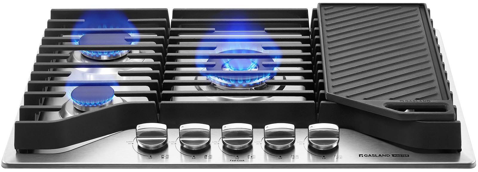 Photo 1 of GASLAND Master 30 Inch Gas Cooktop with Griddle PRO GH3805SS1FC with 5 Burners, CSA certified, 120V Plug-in, NG/LPG Convertible