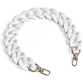 AIERSA Purse Charm Chain for Handbags,18in Short Bag Chain Strap for Purse,Acrylic Bag Shoulder Chains,Decorative Replacement Accessories Chains for DIY Crafts-White