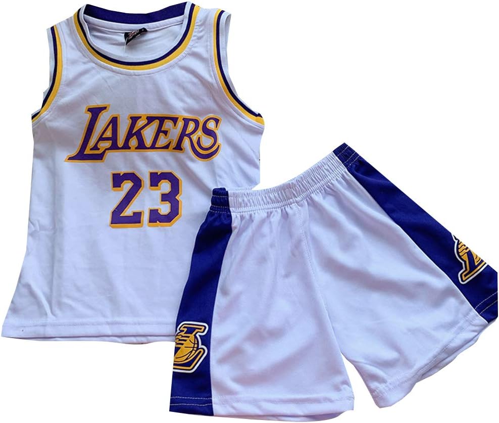 Kinder Basketball Uniform Trikot AnzugLos Angeles Lakers 23 Lebron