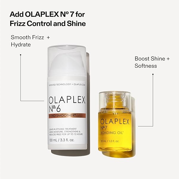 OLAPLEX Nº. 6 BOND SMOOTHER: LEAVE-IN STYLING TREATMENT | SMOOTHS, CONDITIONS, & STRENGTHENS | FRIZZ CONTROL FOR UP TO 72 HOURS | FOR COILY, CURLY, STRAIGHT, AND WAVY, 100 ML / 3.3 FL OZ