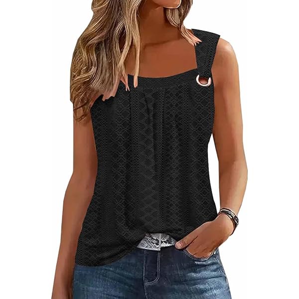 トップス Eyelet Jersey Jacquard Sleeveless Top Womens Knitted Jacquard Tank Tops Sleeveless Eyelet