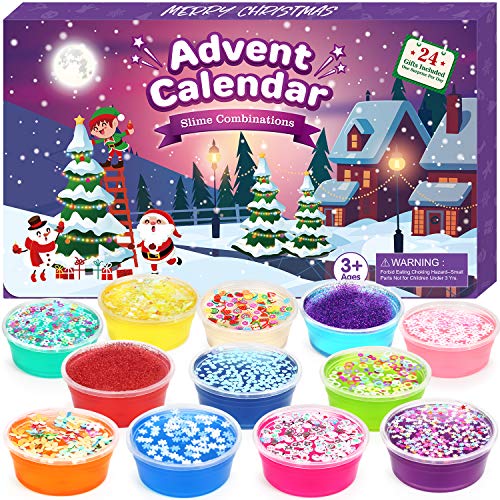 Elover 2022 Slime Advent Calendar for Girls Great Surprise Countdown to Christmas for Kids Teens