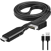 HDSUNWSTD HDMI Cable for PlayStation 2 & PlayStation 1 Console (PS2 & PS1), PS1/PS2 to HDMI Adapter with True RGB Signal Output PlayStation 1 Adapter Sony PS2 HDMI Converter