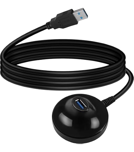 ALINNA 90 Degree USB 3.0 Extension Cable, Black USB 3.0 Male To Female Extender Cord