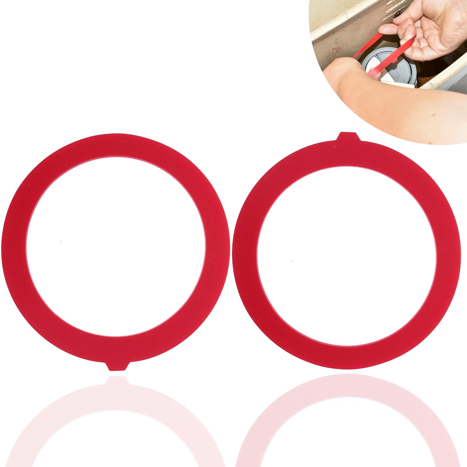 ieron 2Pcs Canister Flush Valve Seal Silicone Leak-Proof Toilet Tank Gasket Replacement Compatible with Kohler K-GP1059291 (Red)