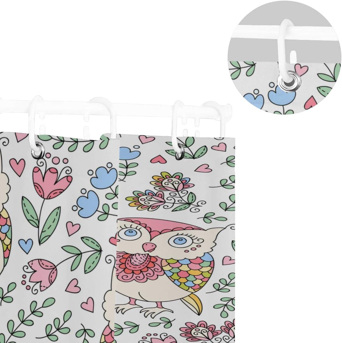 Amazon Lubataga シャワーカーテン 花フクロウベクトルシームレスパターンかわいい 防水 浴室 お風呂 バスカーテン 洗面所 間仕切り 目隠し用 Hdデジタル印刷 取付簡単 1 150cm シャワーカーテン ホーム キッチン オンライン通販