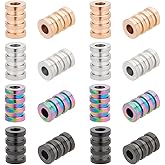 UNICRAFTALE 16pcs 4 Colors Paracord Bead Set - Stainless Steel Tube & Spacer Beads, 3mm Hole, 9x6mm - DIY Bracelet & Necklace Jewelry Making