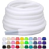 Puzeam 2 Pairs Oval Athletic Shoe Laces, 1/4" Shoelaces | Anti stretch &amp; hard to loosen. Sturdy full half round shoelaces, 33 vibrant colors, 23&ndash;63 inch replacement laces for sneakers