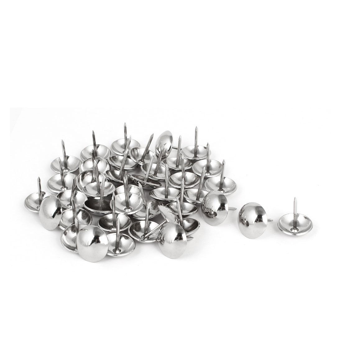 sourcingmap 19mm Dia Stainless Steel Thumbtack Upholstery Decorative Nail Thumb Tack 40PCS