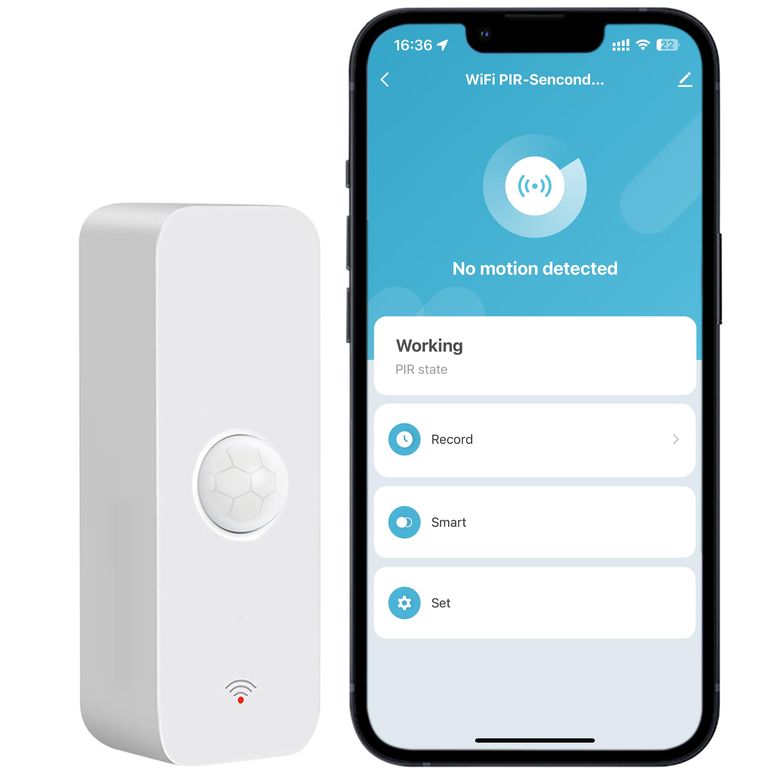 WIFI Motion Sensor: Smart Motion Sensor with App Notifications, Wireless Contact Sensor for Smart Home Automation, Works with Alexa Echo (1 Piece)