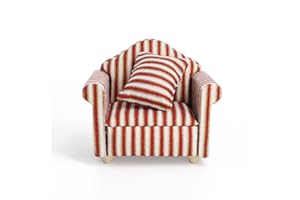 Odoria 1/12 Scale Miniature Chair Armchair Dollhouse Furniture Accessories, Stripes