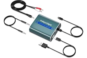 AMANKA Analog to Digital Audio Converter with Cable 7ft/2.1m RCA AUX to Optical Audio Cable AUX RCA Input Optical Output, 3.5mm to Optical Audio Adapter for Soundbar, Computers, and projectors etc