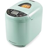 Elite Gourmet 2 Lb Programmable Bread Maker, 3 Sizes, 19 Presets, Mint | Gluten-Free, Dough &amp; Jam, Delay Timer, EBM8103M