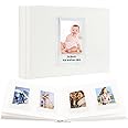 64 Pockets Mini Photo Album with Writing Space, Front Window, 2x3 Inch Photo Album for Fujifilm Instax Mini 12 11 9 99 8 7+ 40 Camera,Fits Polaroid camera,HP Sprocket,K-pop Photocards (White)