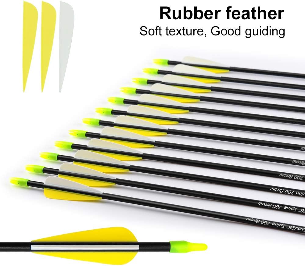 ANTSIR 28 Fiberglass Archery Target Arrows-Practice Arrows for Kids Youth or Beginners on Recurve Bow Traditional Bow Long Bow(Yellow Vanes Pack of 12) : Sports & Outdoors
