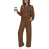 WIHOLL Women's 2 Piece Sets Sweatshirt Casual Travel Outfits Lounge Wide Leg Tracksuit Cozy Sweatsuits Fashion 2026
